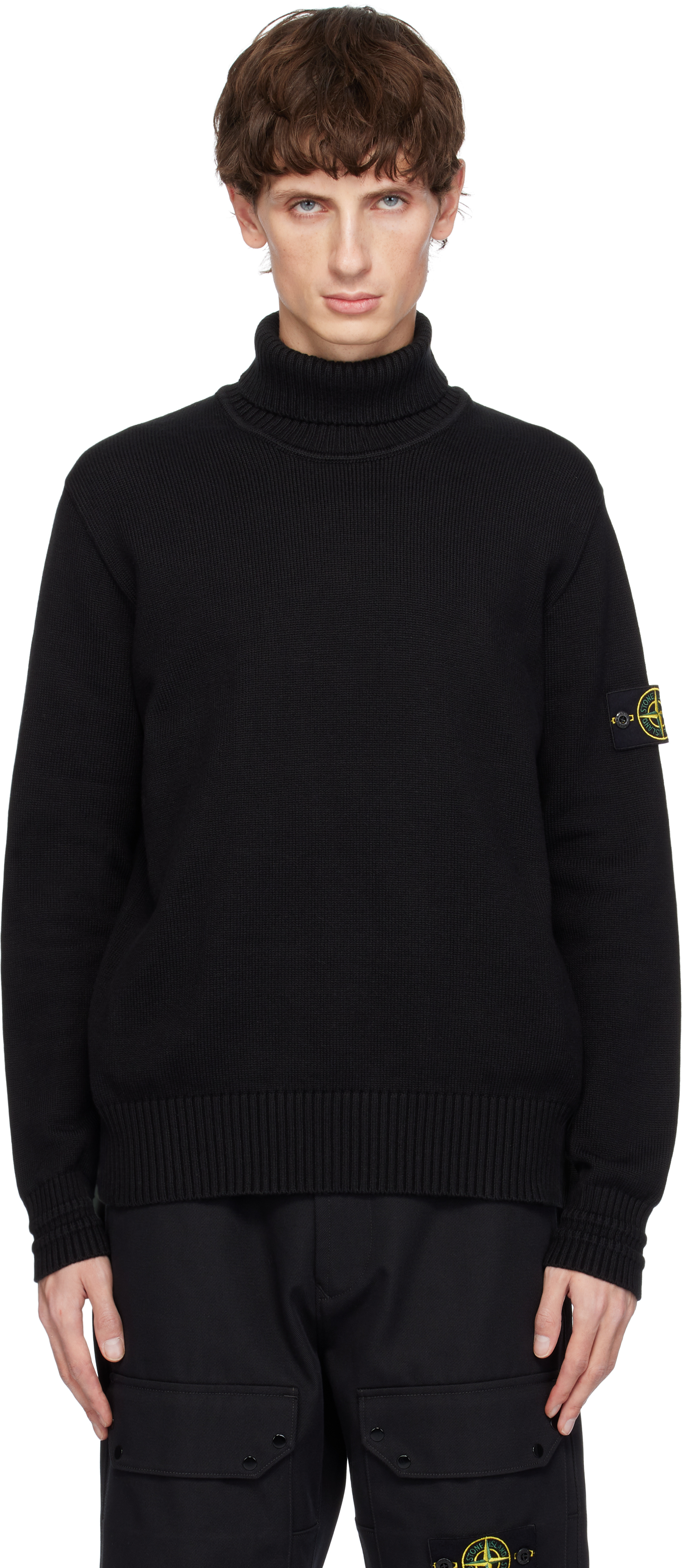 Black 505A2 Winter Cotton Turtleneck