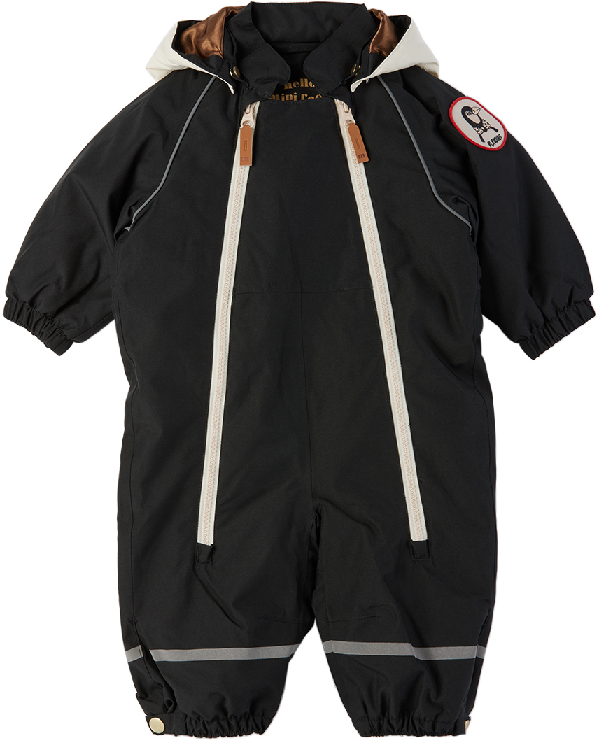 Shop Mini Rodini Baby Black Alaska Panda Snowsuit