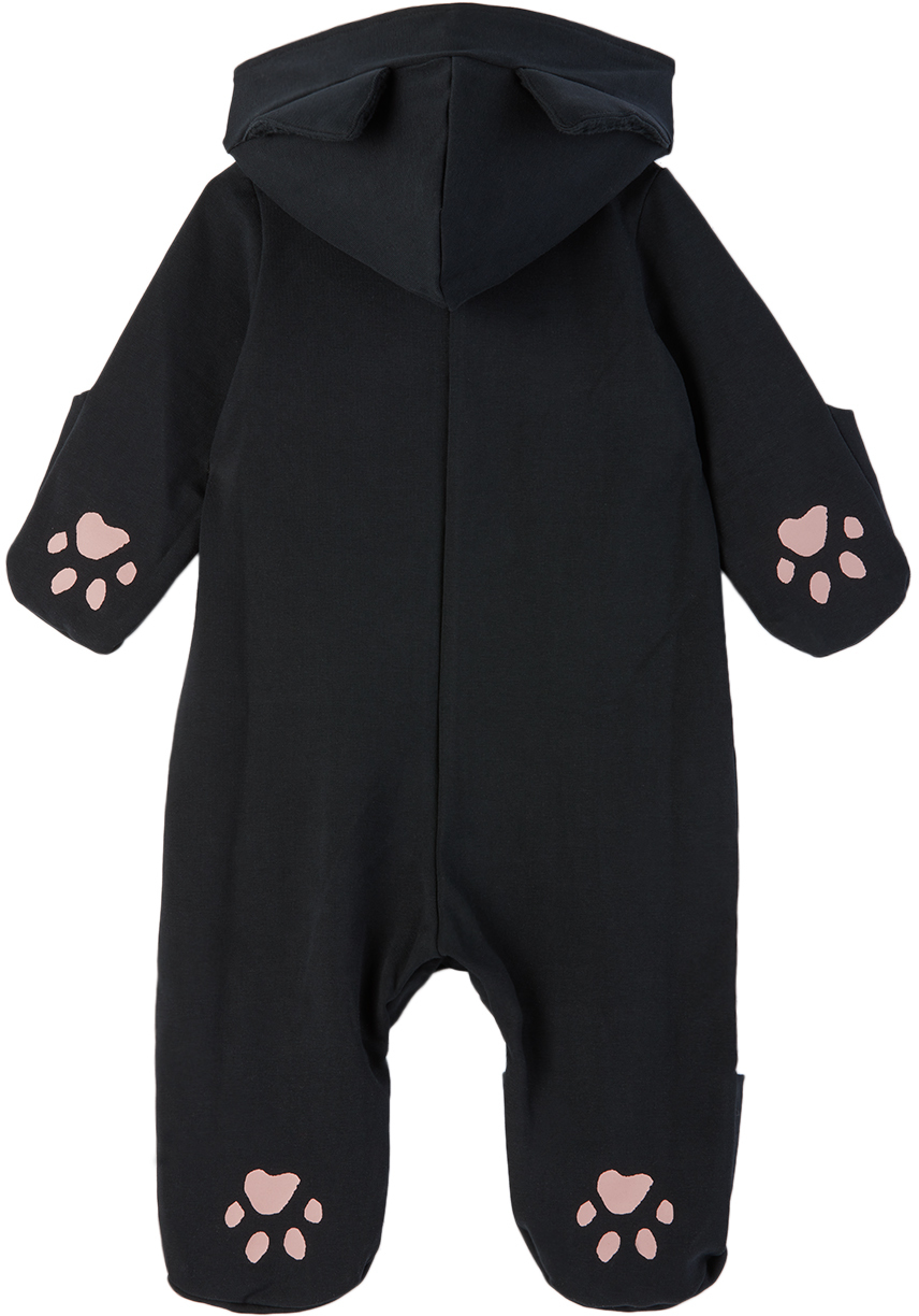 Shop Mini Rodini Baby Black Catsuit Jumpsuit In 99 Black