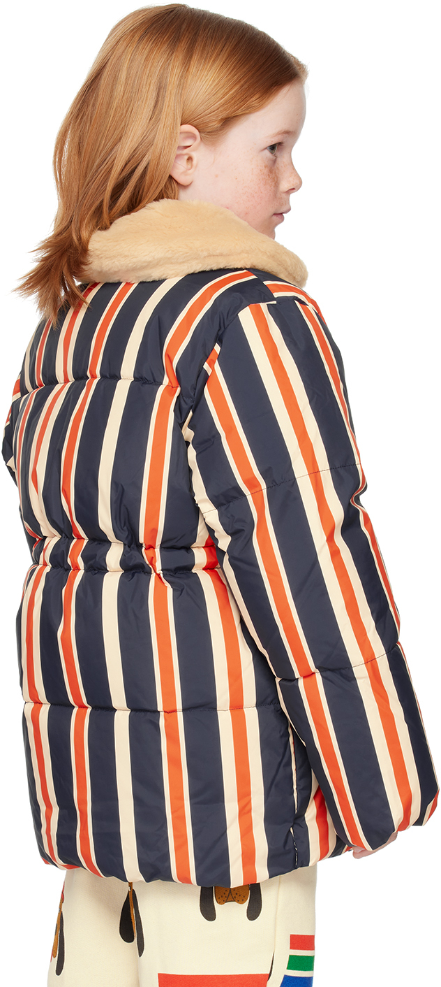 Shop Mini Rodini Kids Red & Navy Panda Puffer Jacket In Red Blue White