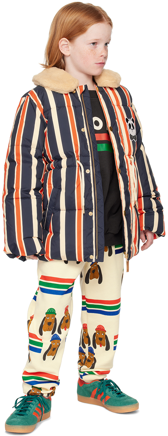 Shop Mini Rodini Kids Red & Navy Panda Puffer Jacket In Red Blue White