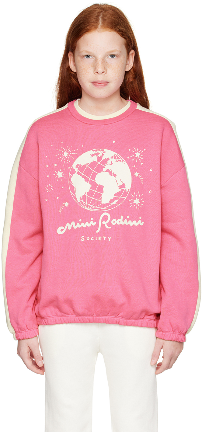 Mini Rodini Kids Pink Society Sp Sweatshirt In 28 Pink