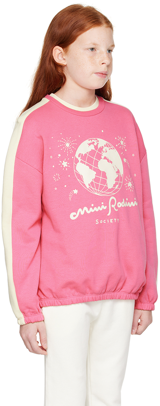 Shop Mini Rodini Kids Pink Society Sp Sweatshirt In 28 Pink