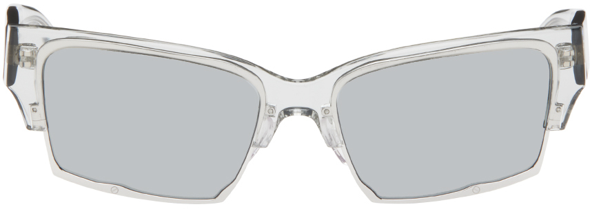 Shop Eckhaus Latta Ssense限定 グレー The Club サングラス In Steel Chrome Mirror