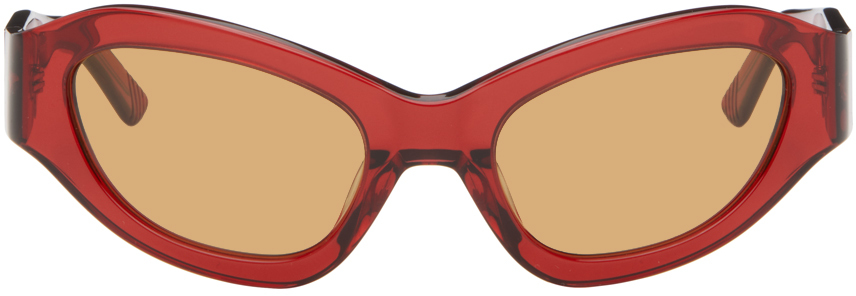 SSENSE Exclusive Red 'The Bug' Sunglasses by Eckhaus Latta on Sale