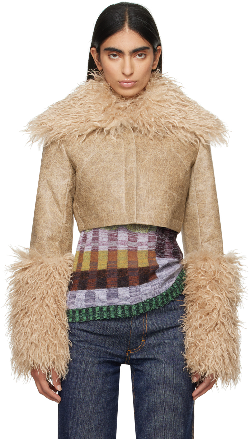 ECKHAUS LATTA ライトブラウン ショートジャケット M ECKHAUS LATTA ライトブラウン ショートジャケット M