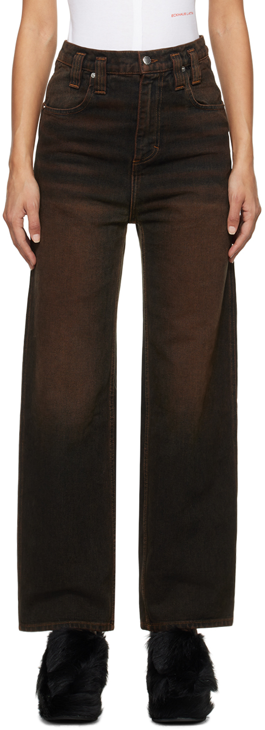 Eckhaus Latta Black Baggy Jeans In Rodeo