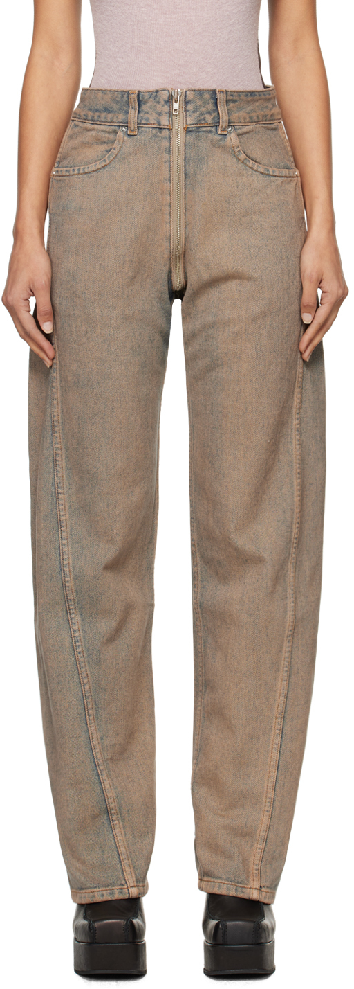 Shop Eckhaus Latta Blue Goodtime Jeans In Sand