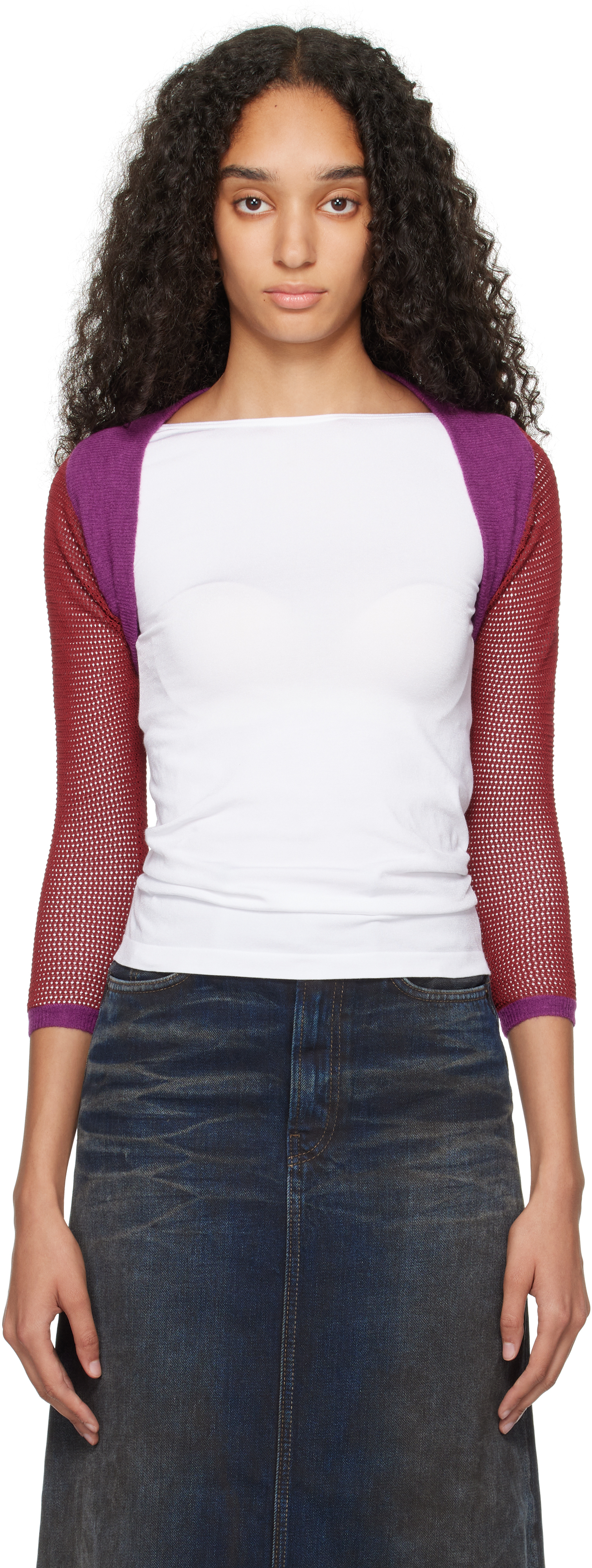 Shop Eckhaus Latta Red & Purple Twyla Cardigan In Orchid