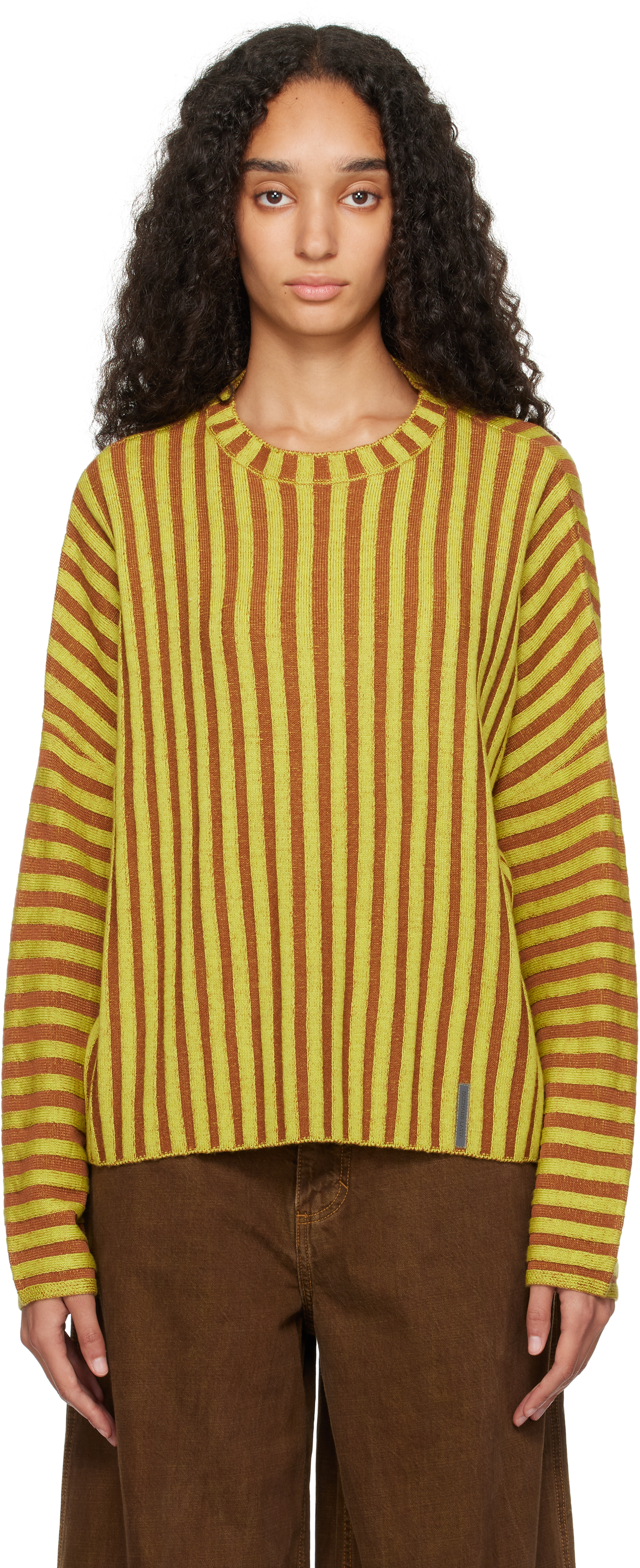 Shop Eckhaus Latta Yellow Keyboard Sweater In Sulphur