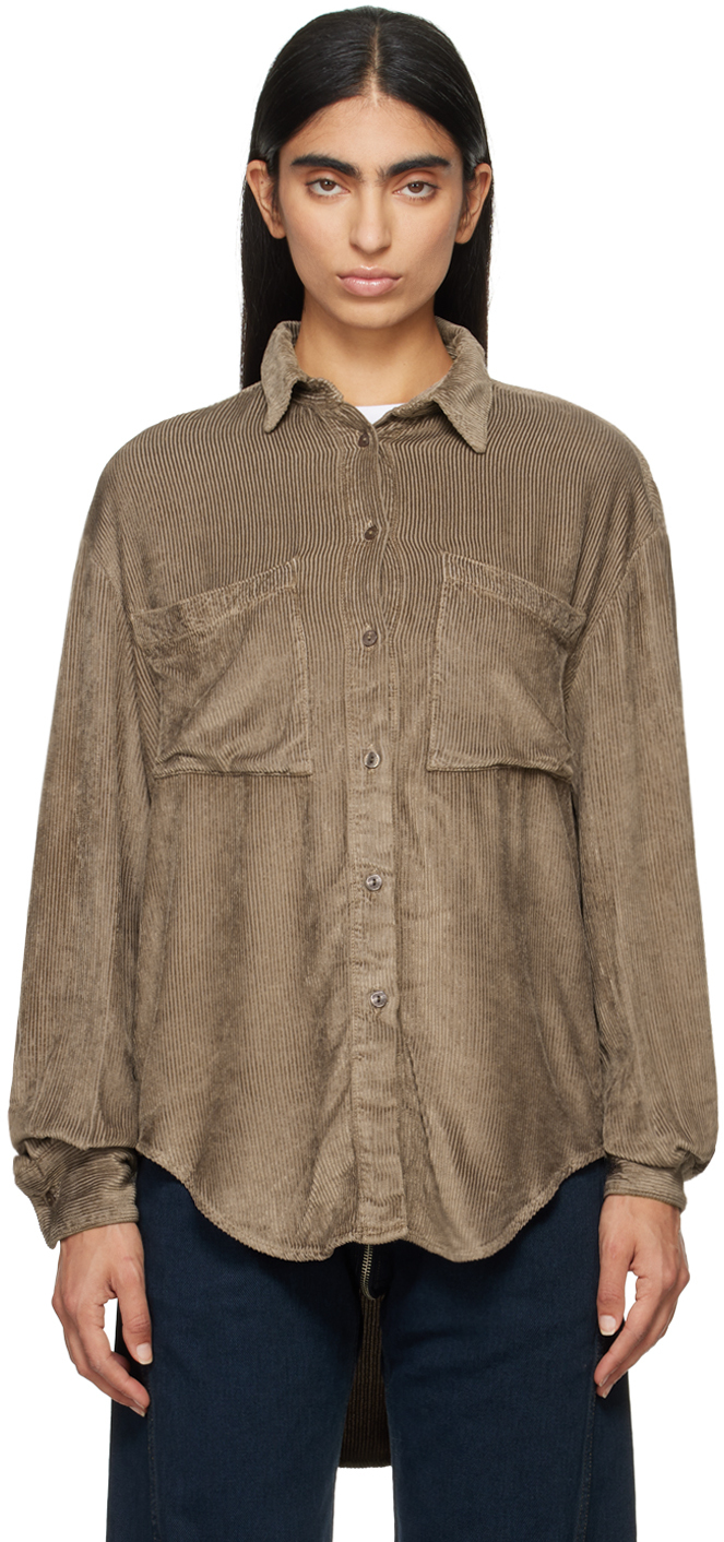 Shop Eckhaus Latta Brown Ridge Shirt In Reishi