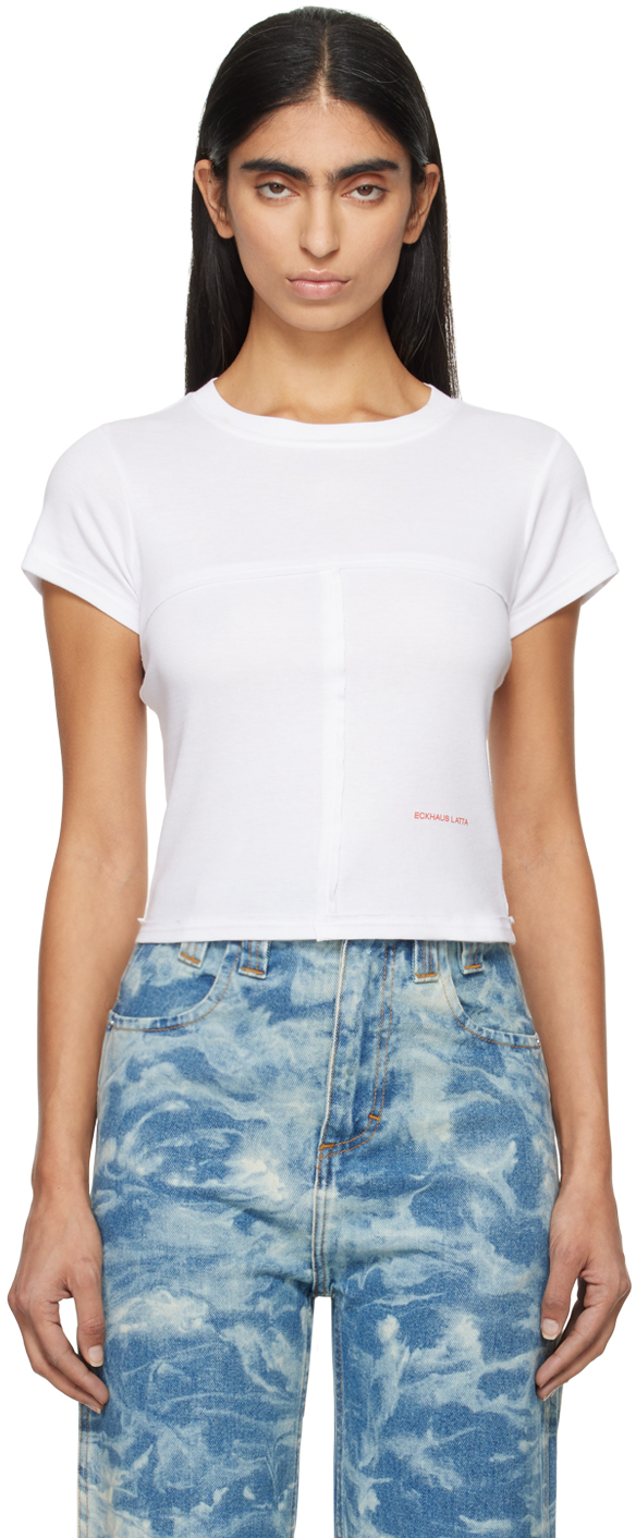 Shop Eckhaus Latta White Lapped Baby T-shirt