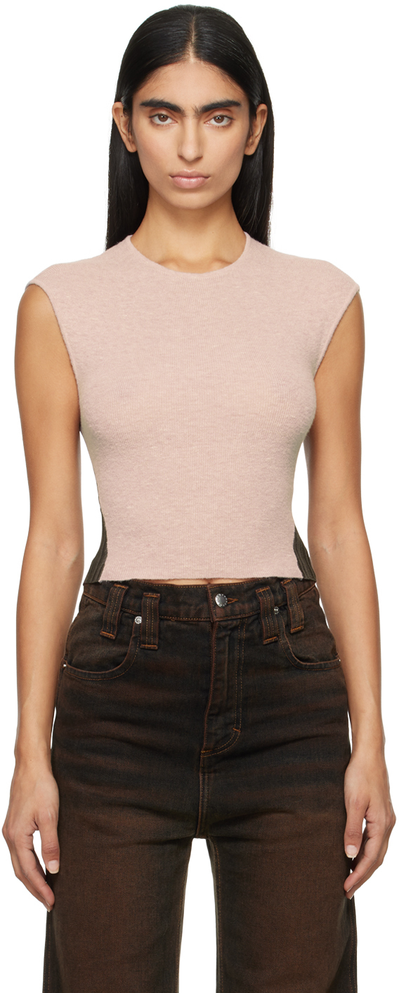 Shop Eckhaus Latta Pink & Brown Twyla Tank Top In Fossil