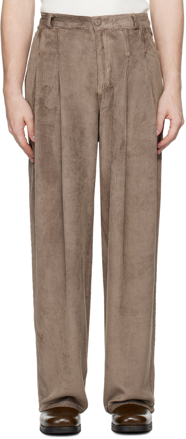 Shop Eckhaus Latta Brown Ridge Trousers In Reishi