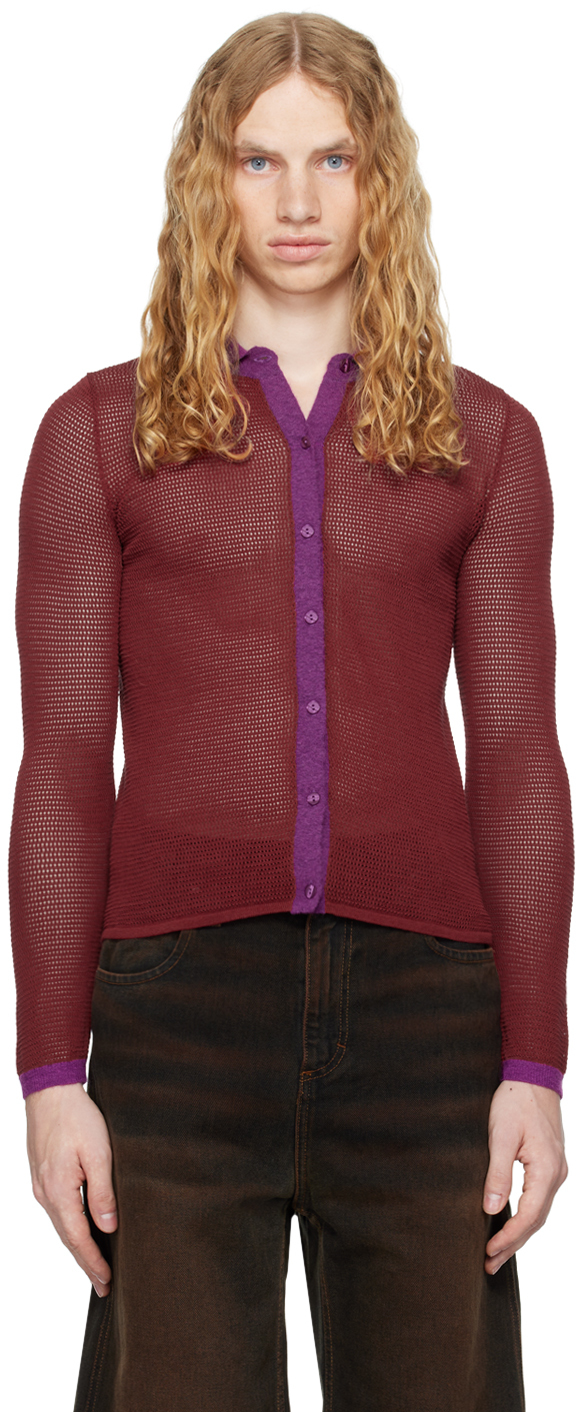 Shop Eckhaus Latta Red & Purple Twyla Shirt In Orchid