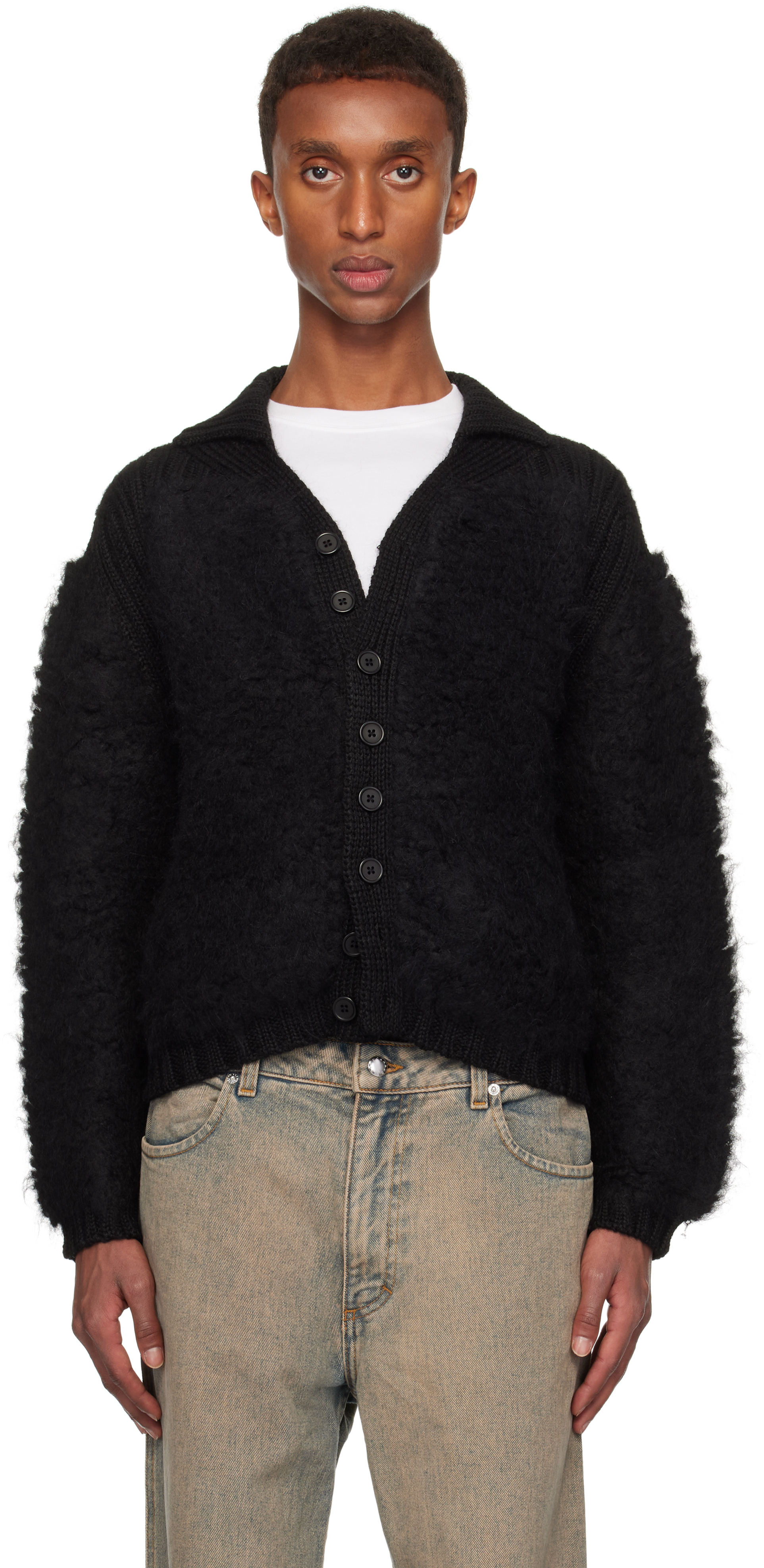 ECKHAUS LATTA カーディガン Eckhaus Latta Starling Ribbed Cardigan | Red | FARFETCH