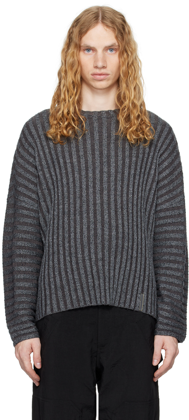 Shop Eckhaus Latta Gray Keyboard Sweater In Carbon