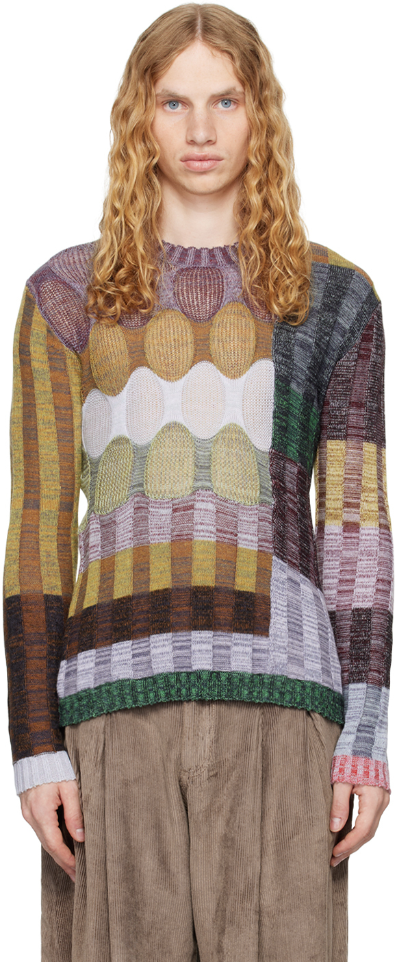 Shop Eckhaus Latta Multicolor Aurora Sweater In Pear