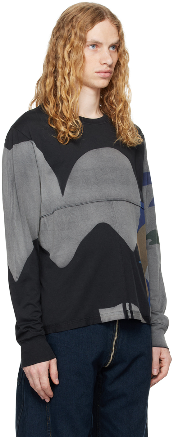 ECKHAUS LATTA MULTICOLOR LAPPED LONG SLEEVE T-SHIRT