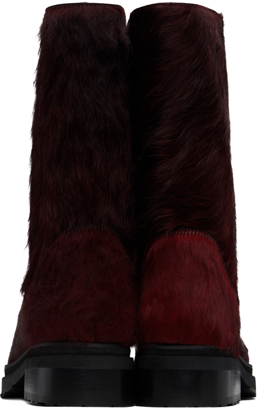 ECKHAUS LATTA BURGUNDY STACKED BOOTS
