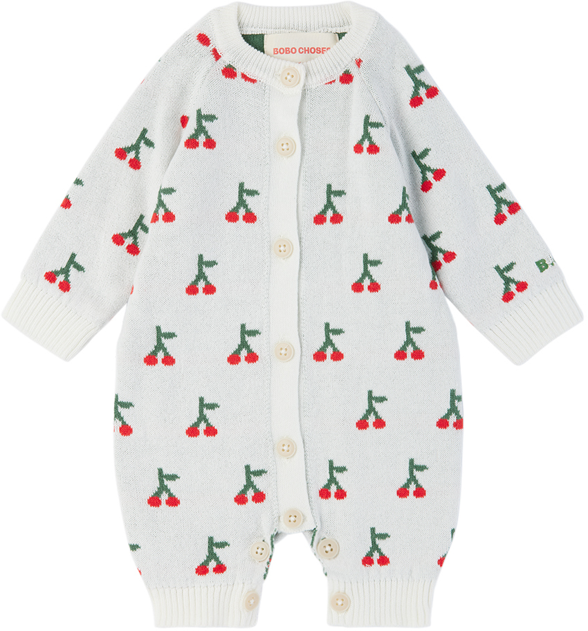 Bobo Choses Baby Off-white Cherry All Over Bodysuit In Offwhite
