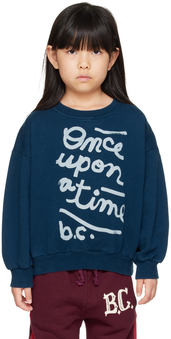 Shop Bobo Choses Kids Navy 'once Upon A Time' Sweatshirt In Navy Blue