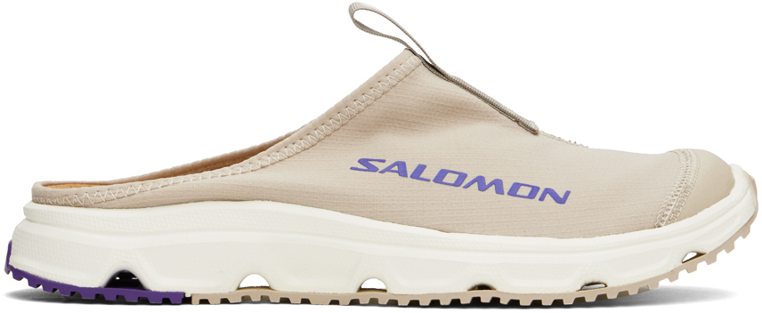 Shop Salomon Beige & Brown Rx Slide 3.0 Slippers In Feather Gray / Iron