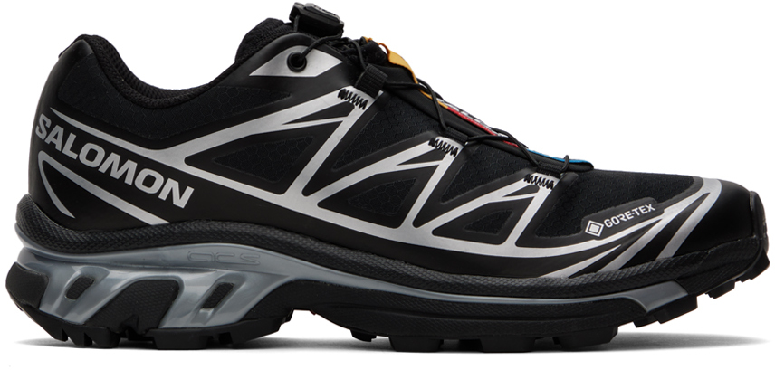 Shop Salomon Black Xt-6 Gore-tex Sneakers In Black/black/ftwsilve