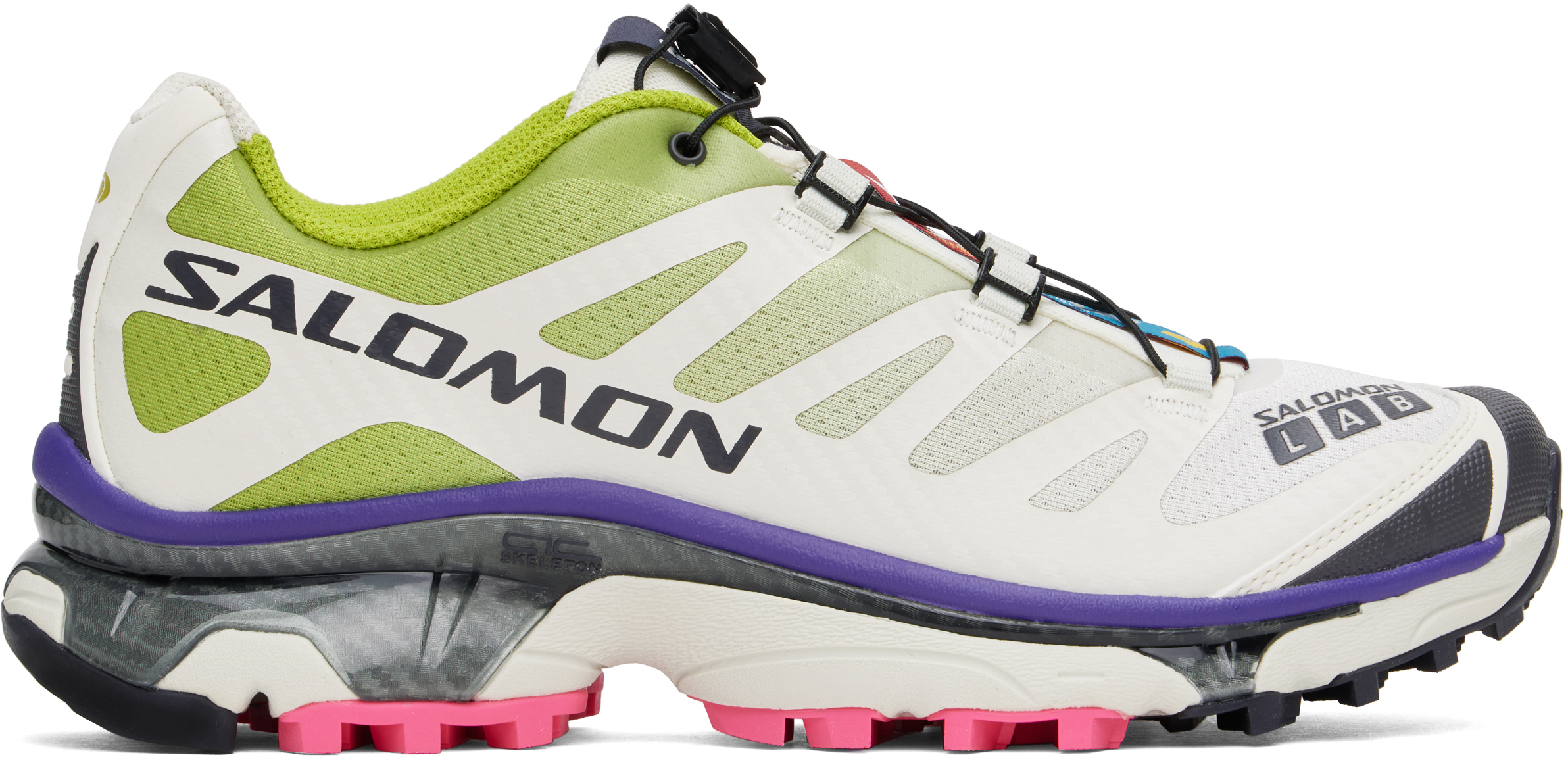 SALOMON GREEN & WHITE XT-4 OG SNEAKERS 