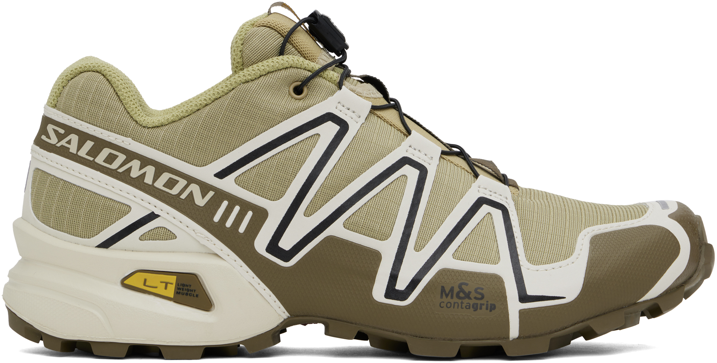 Salomon Khaki Speedcross 3 Sneakers In Olivenight/sponge/al