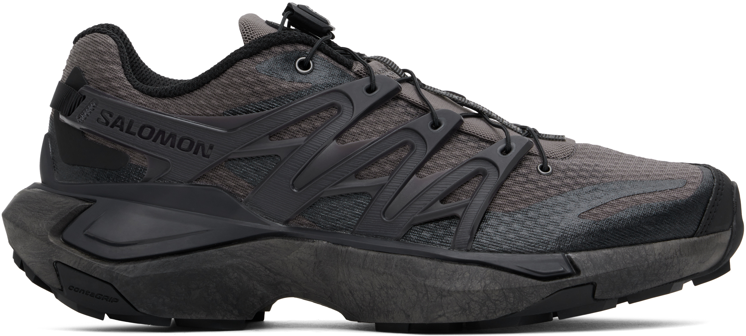 Salomon Black Xt Pu.re Advanced Sneakers In Plumkitten/nineiron/