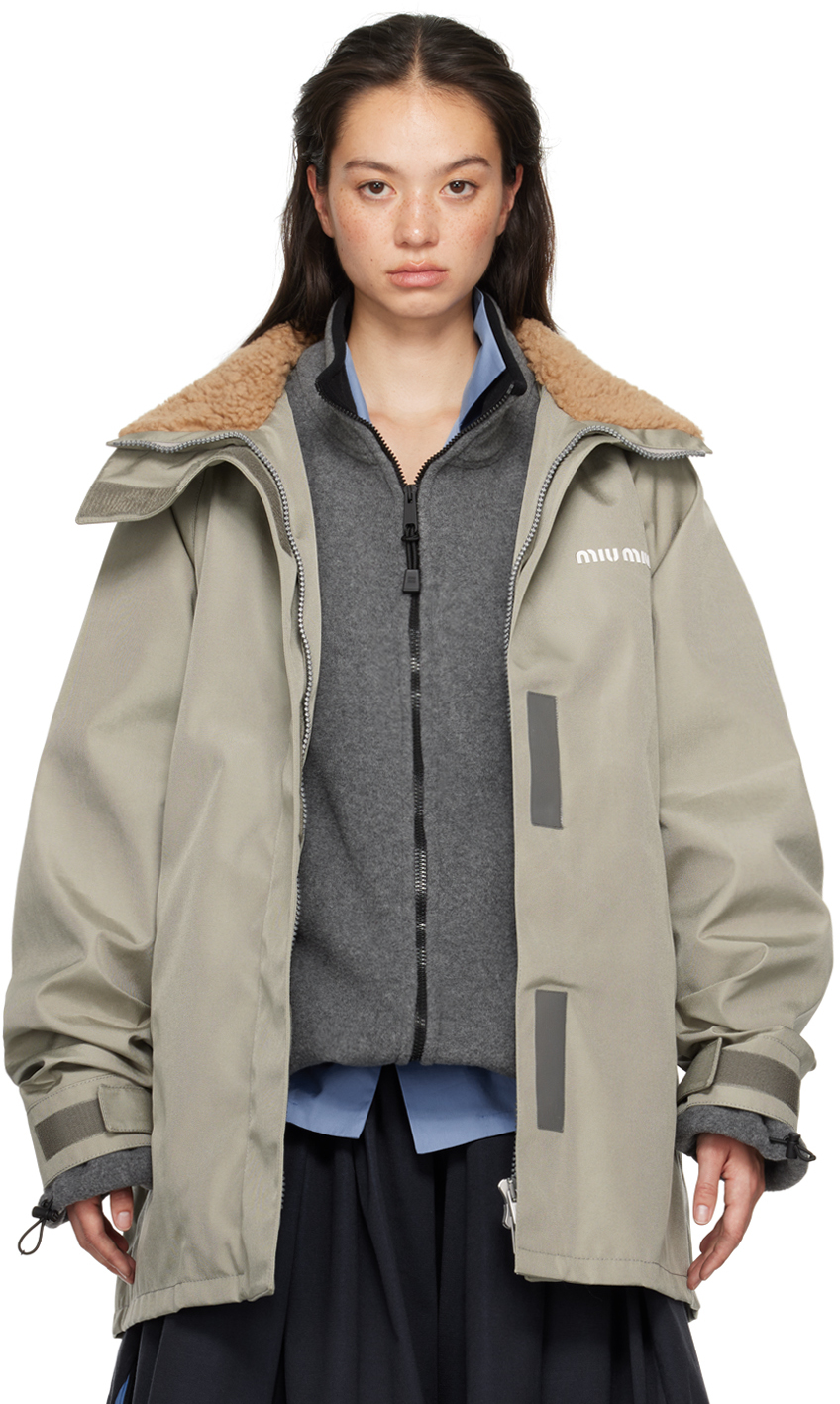 ジャケット・アウター archive MIU MIU hooded long coat 00's] OLD MIU MIU MILITARY STYLE NYLON COAT SIZE.M