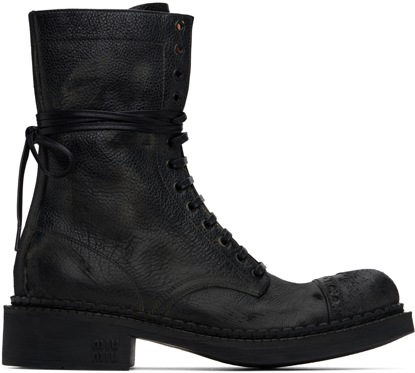 miu miu laced leather boots