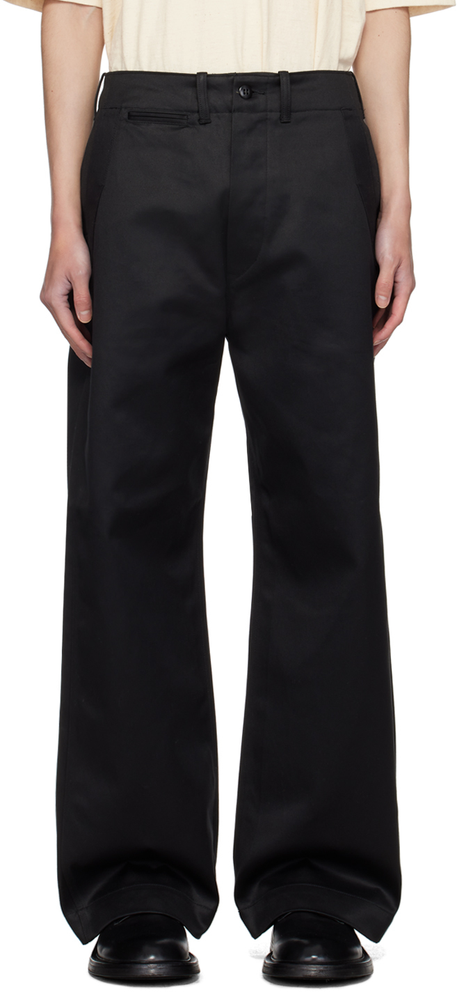 Shop Taiga Takahashi Black Lot.209 Buckle-backed Trousers