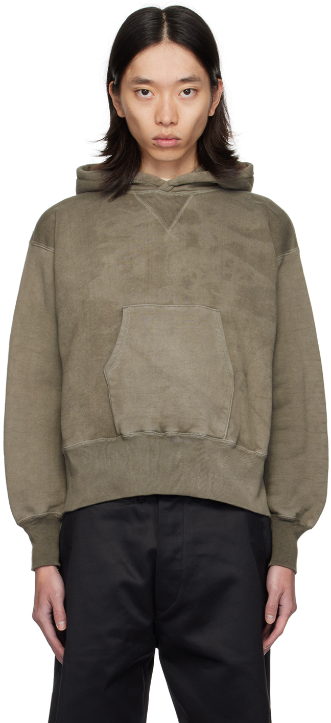 Shop Taiga Takahashi Gray Lot.606 Hoodie In Logwood Dyed Gray