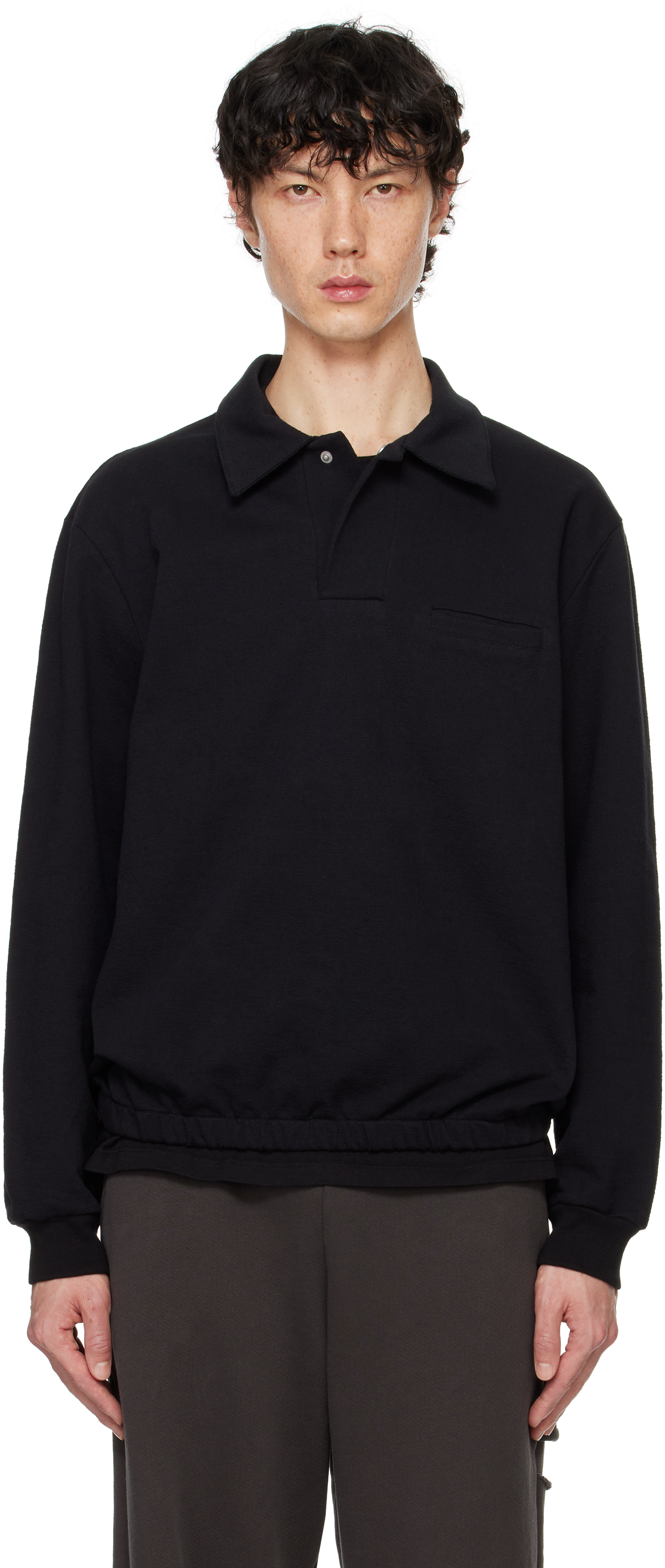 Shop Lady White Co. Black Textured Richmond Polo