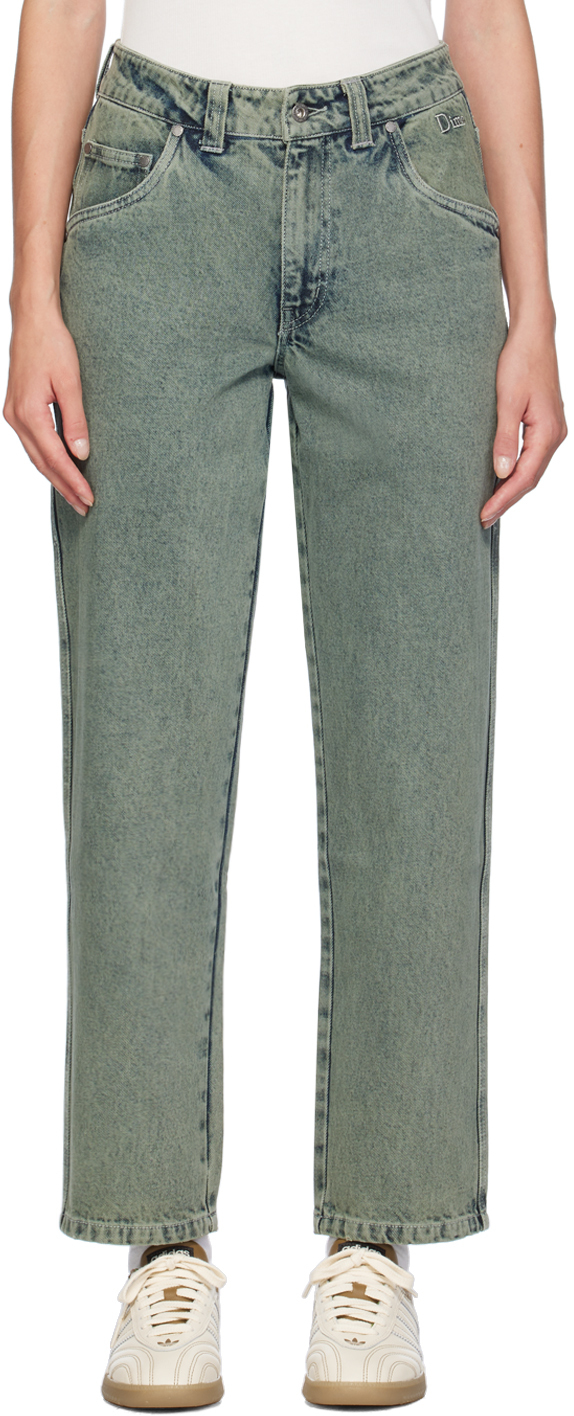 Shop Dime Gray Relaxed Denim Jeans In Overdyed Forest