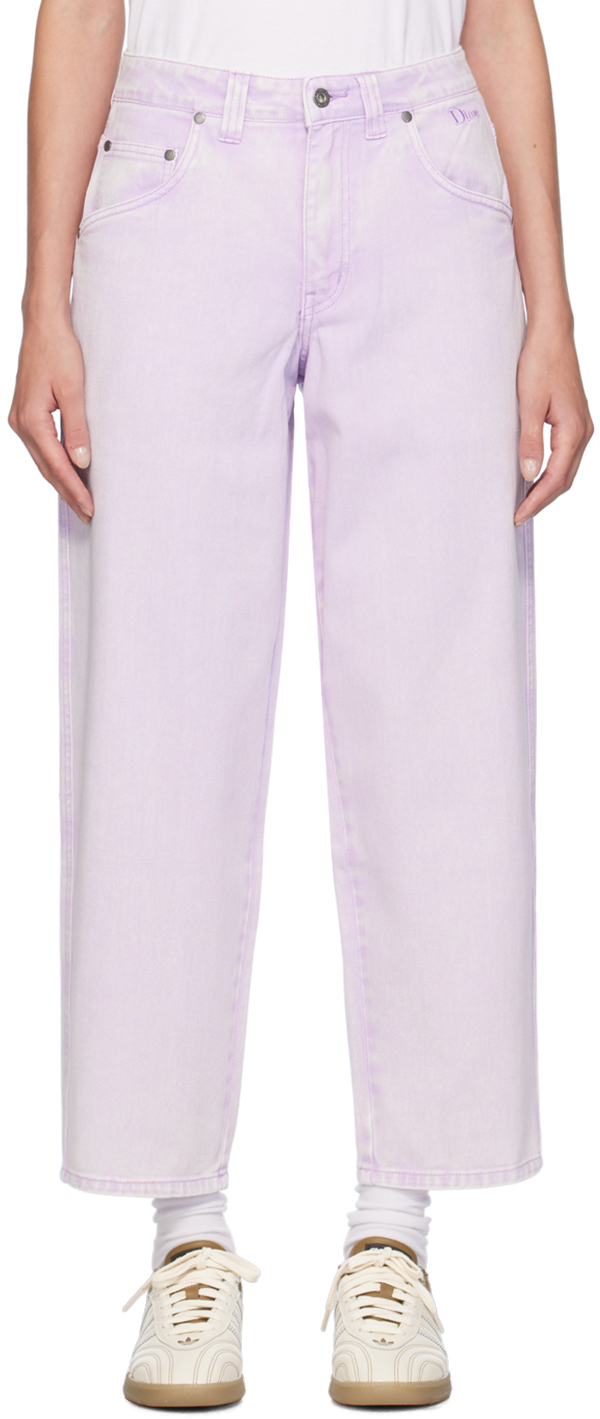 Shop Dime Purple Classic Baggy Jeans In Stone Lilac