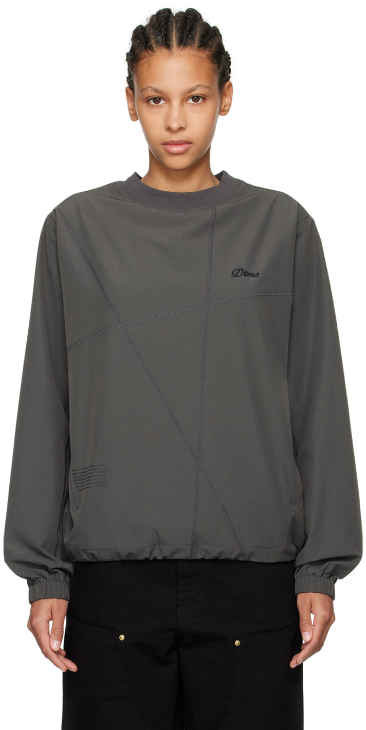 Dime Gray Tech Sweater In Charcoal