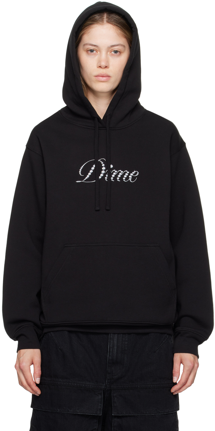 Shop Dime Black Icy Cursive Hoodie