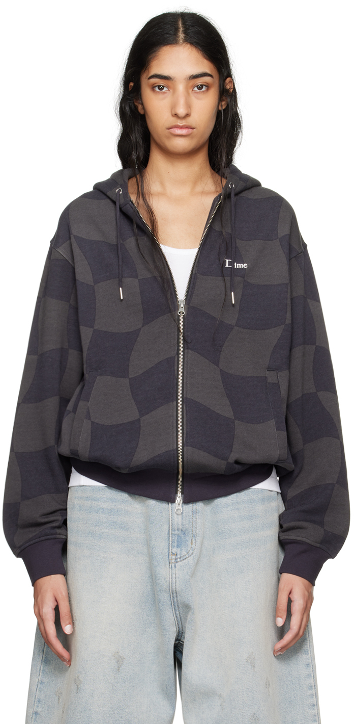 Shop Dime Gray Classic Checkmate Hoodie In Charcoal