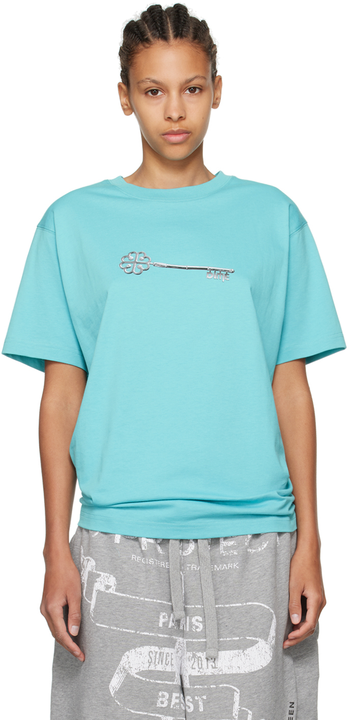 Shop Dime Blue Lock T-shirt In Ocean Blue