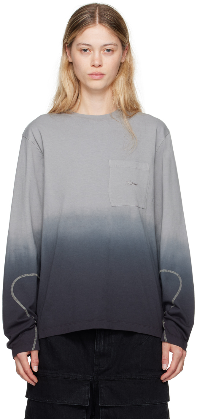 Gray Gradient Long Sleeve T-Shirt