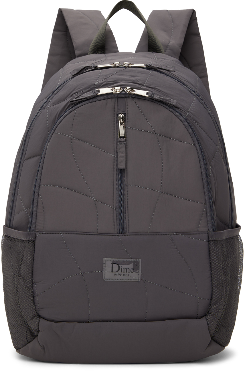 Dime: Gray Quilted Backpack | SSENSE