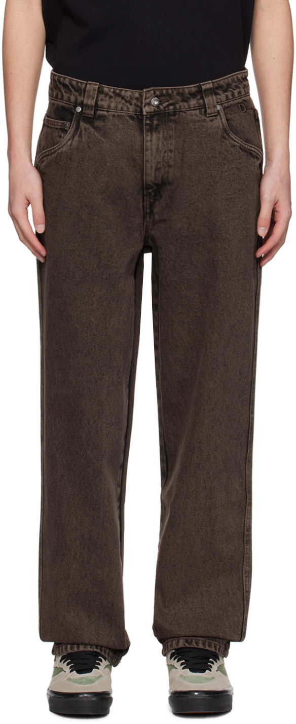 Dime Brown Classic Relaxed Jeans In Faded Brown