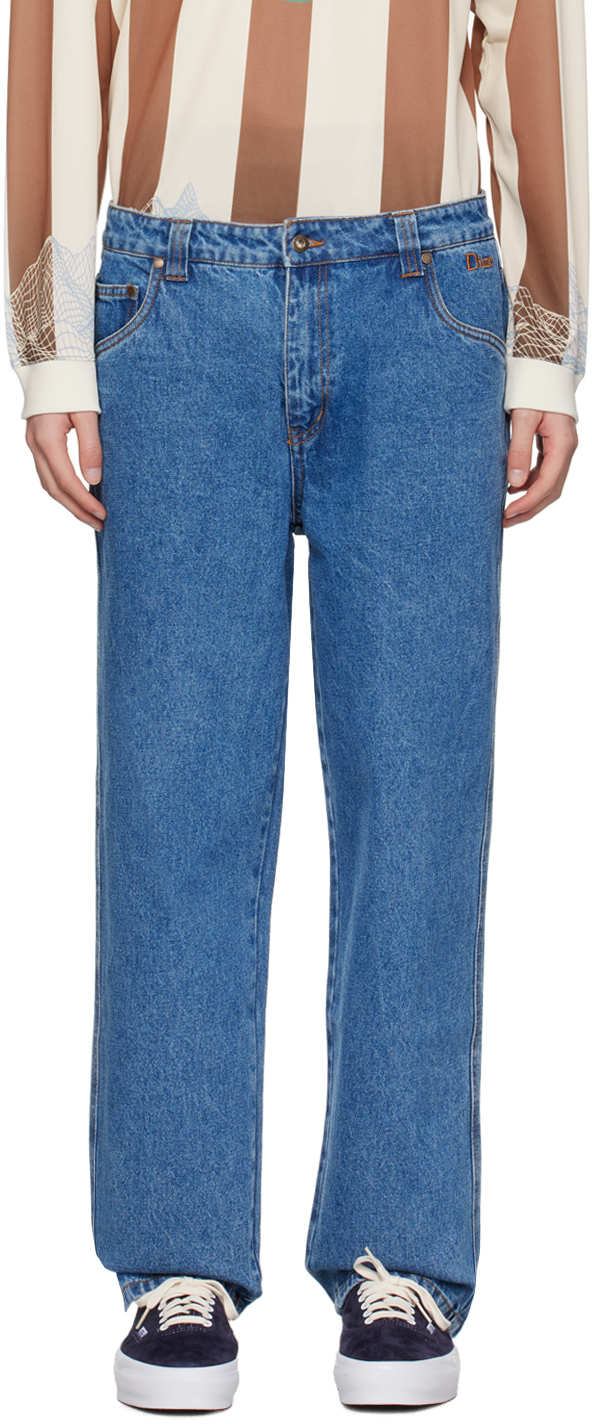 Dime Blue Classic Relaxed Jeans In Indigo Washed