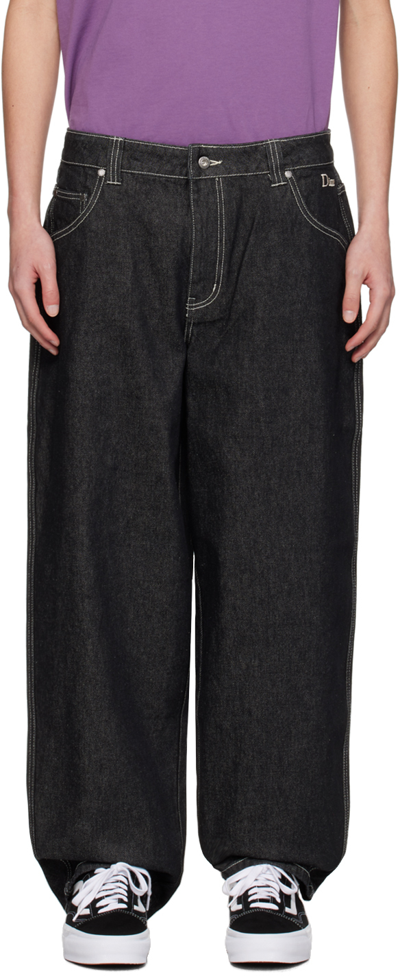 Dime Black Classic Baggy Jeans In Black Washed