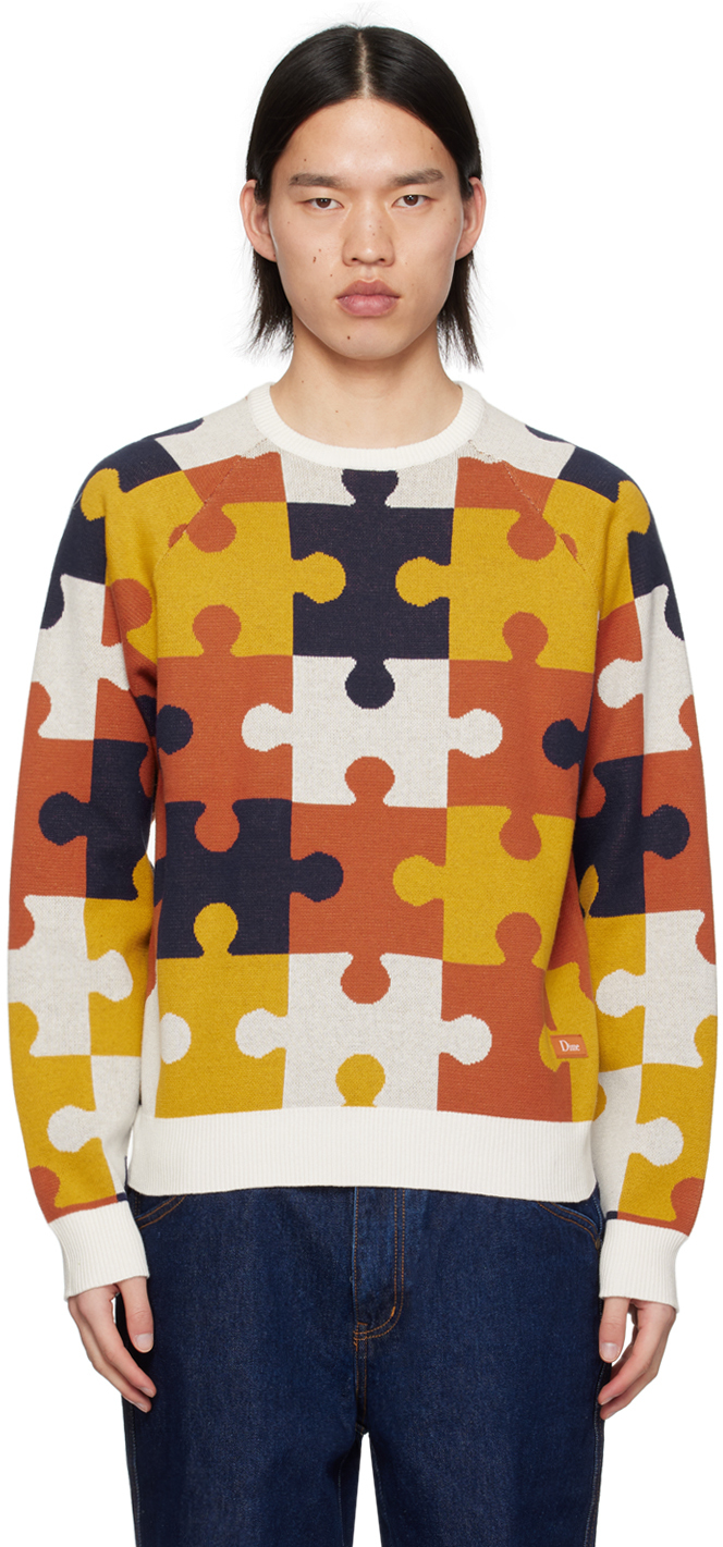 Dime Orange Camo Puzzle Sweater