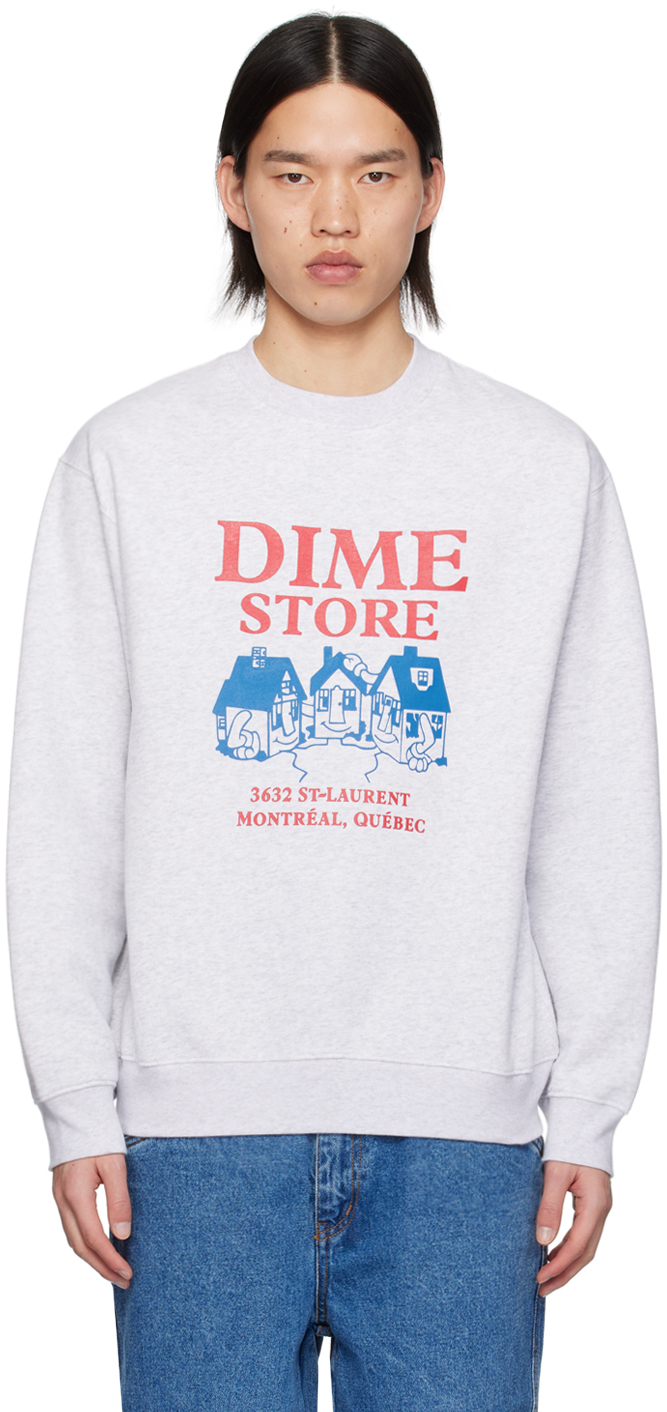 Dime Grey Skateshop Sweatshirt In Ash