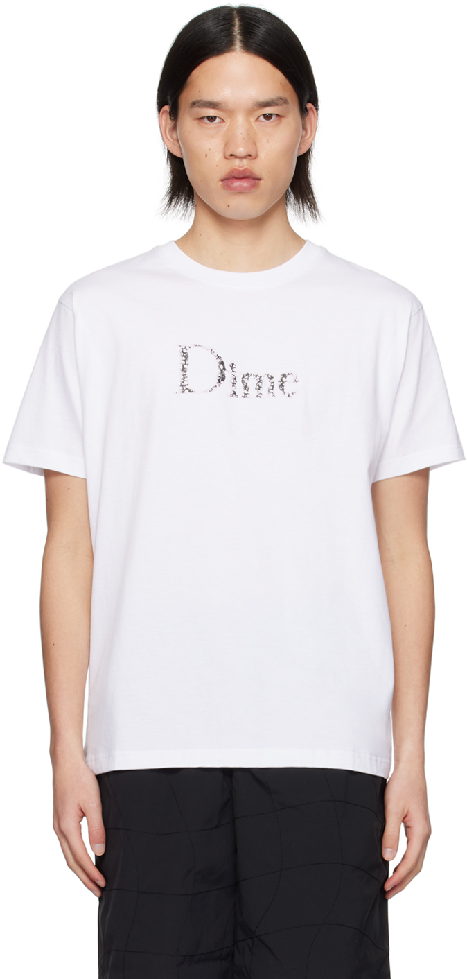 Shop Dime White Classic Skull T-shirt